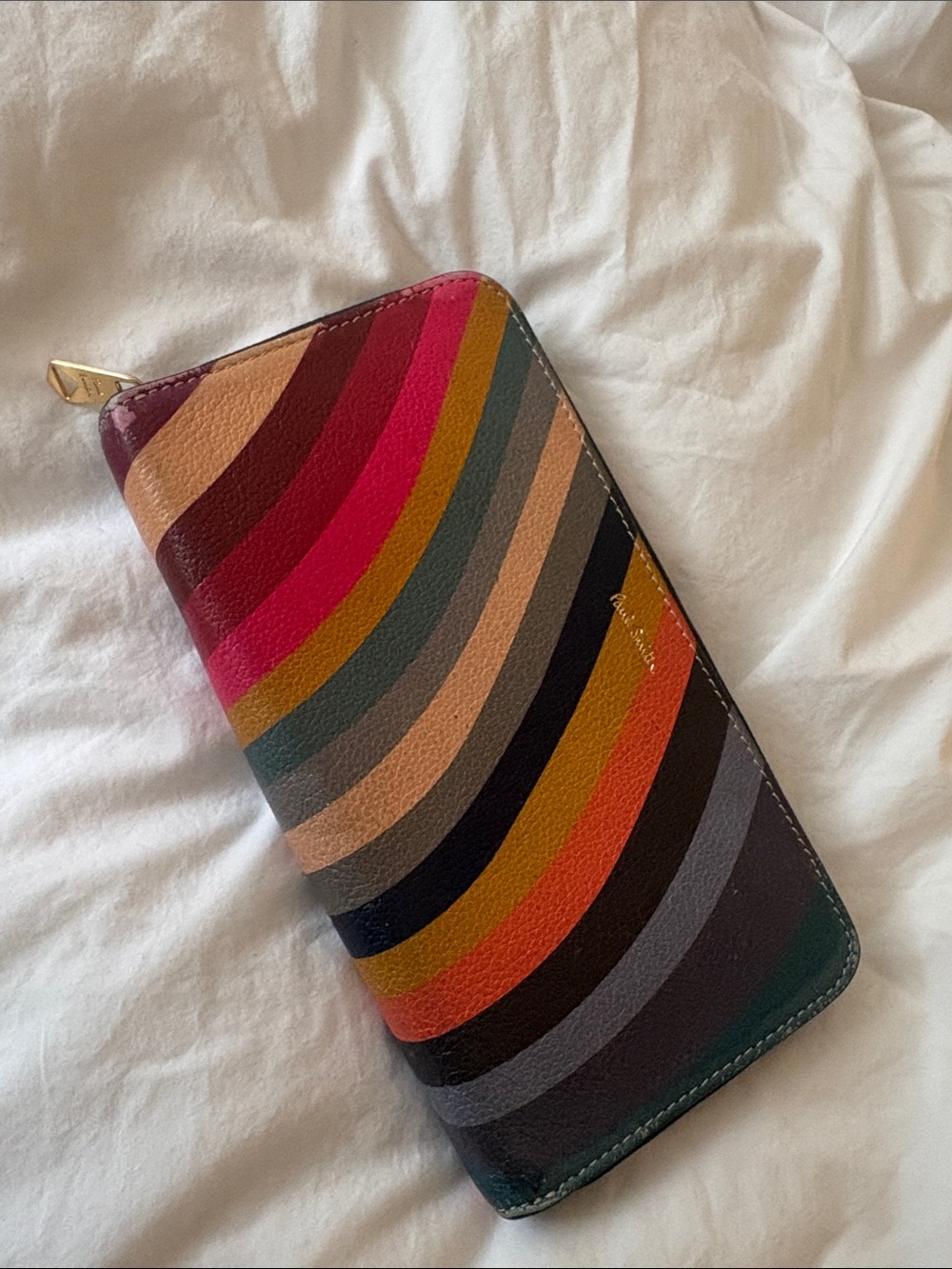 Paul Smith Multicolor Curved Stripe Zip Wallet